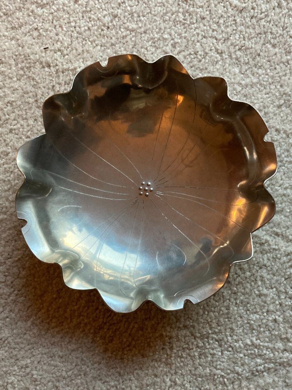 Vintage Riverwood Crafts Pewter "Dogwood" Bowl